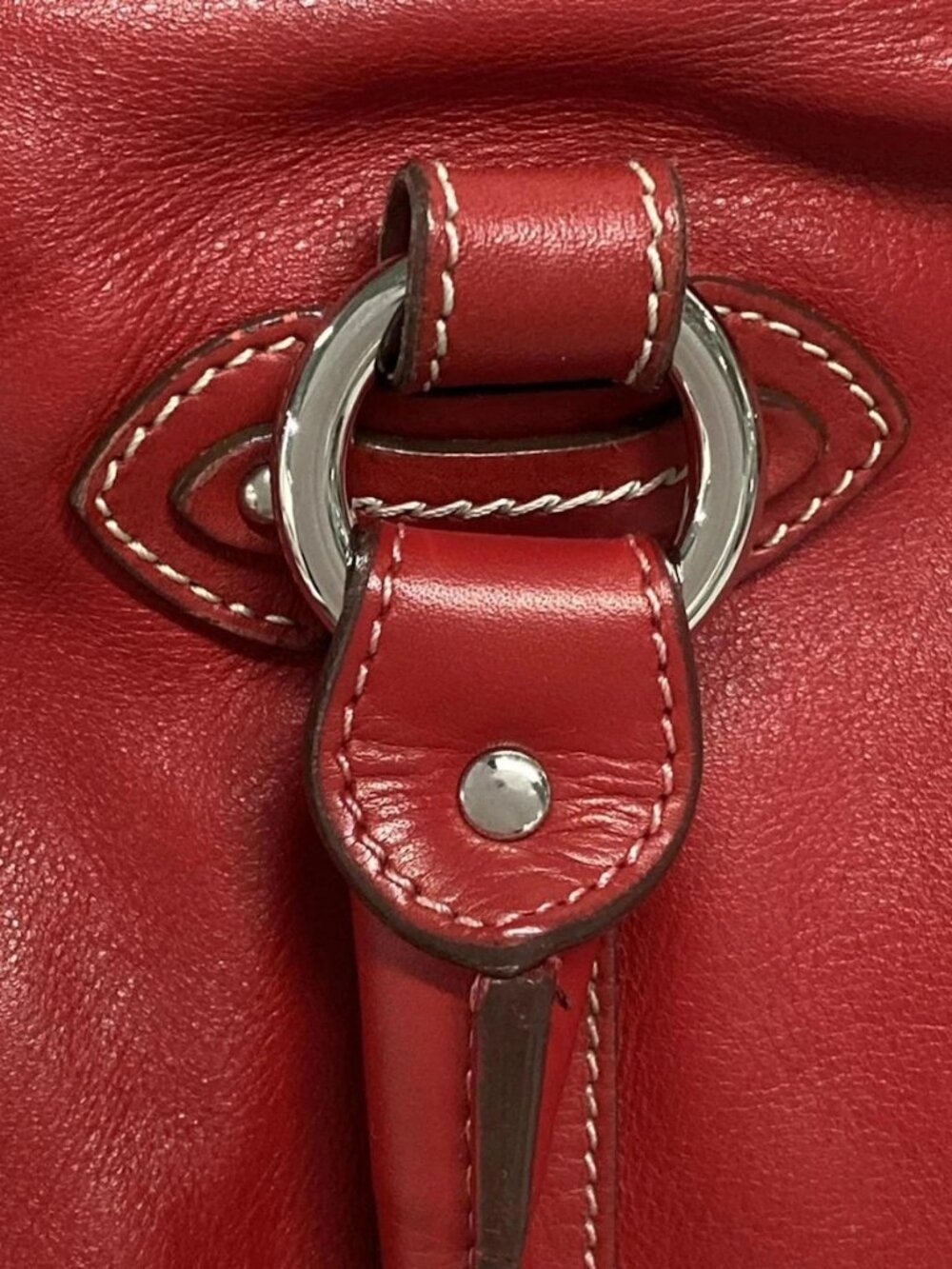 DIOR/ChristianDior Saint Germain / Vintage Traveler Red Leather Tote Bag - Picture 10 of 15